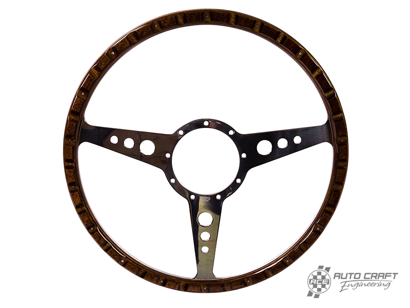 9 hole, mahogany steering wheel, 380mm, 9 bolt - Various aircooled