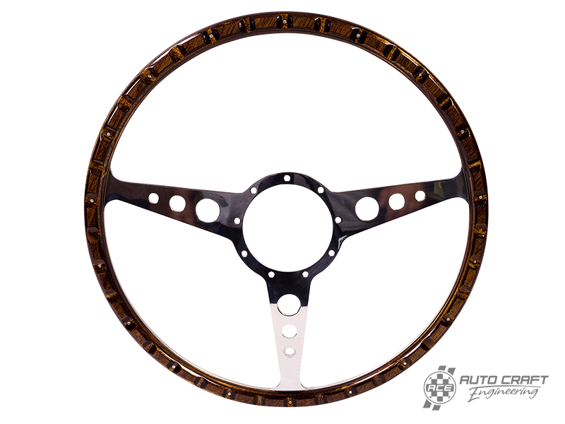 9 hole, mahogany steering wheel, 405mm, 9 bolt - Various aircooled