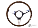 3 slot, mahogany steering wheel, 380mm, 9 bolt - Various aircooled