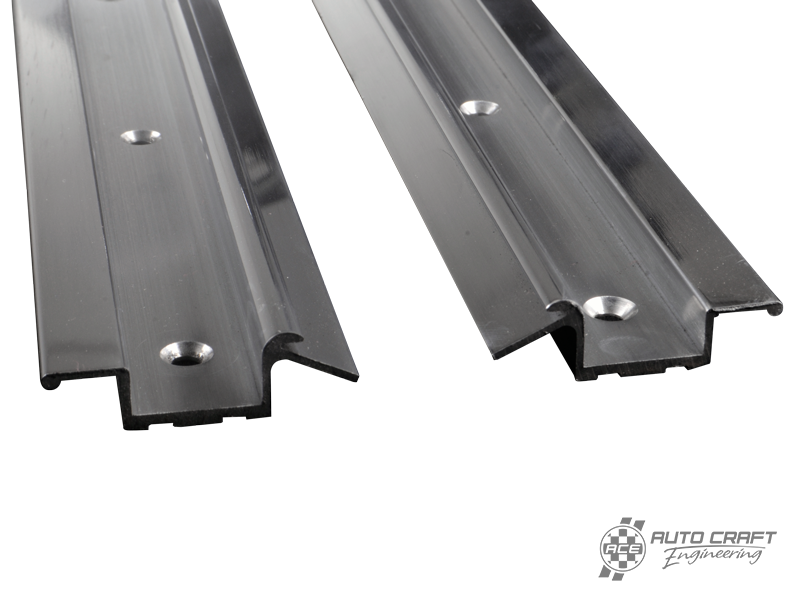 Aluminium sun roof rails, rear left and right, polished - Type 2, 55>67