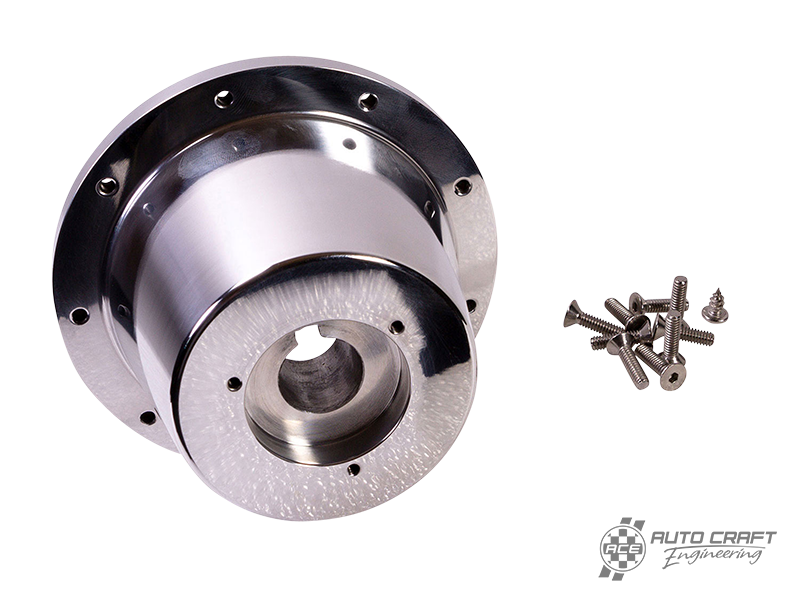 Steering wheel boss kit, polished aluminium, 9x102 - Type 2, 50>67