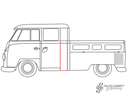 Side panel, back of cab, 840mm, left, RHD - Type 2, 58>70