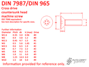 Screw, cross drive countersunk head, AM 5 X 10, stainless steel - DIN 7987