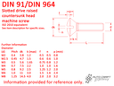 Screw, slotted drive countersunk raised head, AM 5 X 20, stainless steel - DIN 91/DIN 964