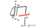 Cab door window scraper, inner right - Type 2, 68>79