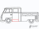 Side panel, back of cab, opposite cargo door, 280mm - Type 2, 68>71