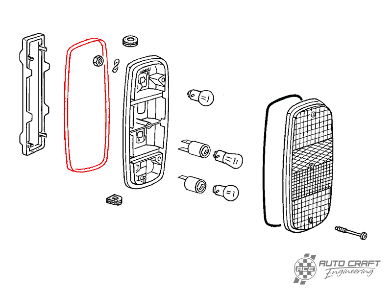 Seal, rear light housing - Type 2, 72>79