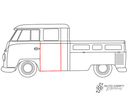 Side panel, opposite cargo door, (840mm - to swage line), double cab - Type 2, 58>70
