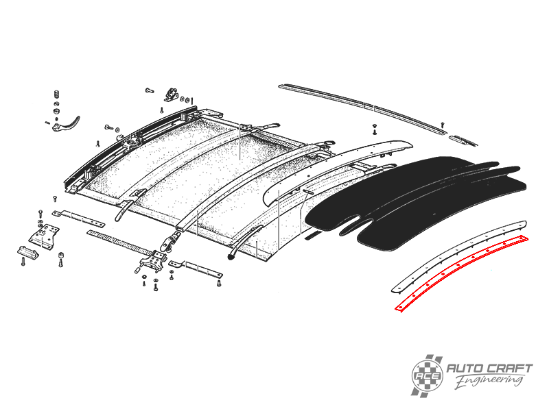 Sunroof clamping bar - Type 1, 56>63