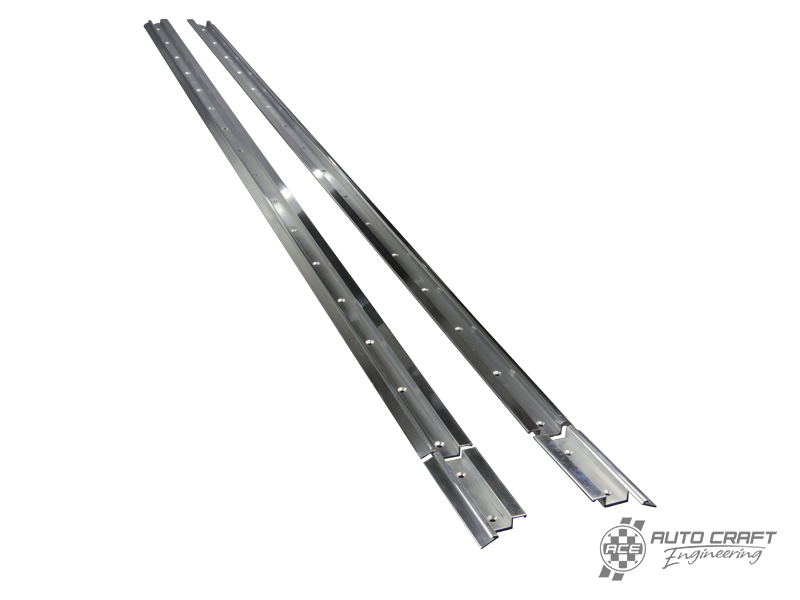 Aluminium sun roof rails set, polished - Type 2, 55>67