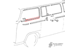 Cab door window scraper, outer left - Type 2, 68>79
