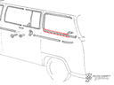 Cab door window scraper, outer right - Type 2, 68>79