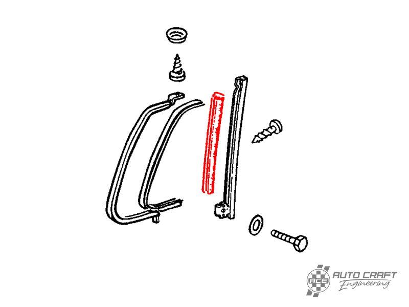 Fixed 1/4 light divider bar seal - Type 2, 68>79