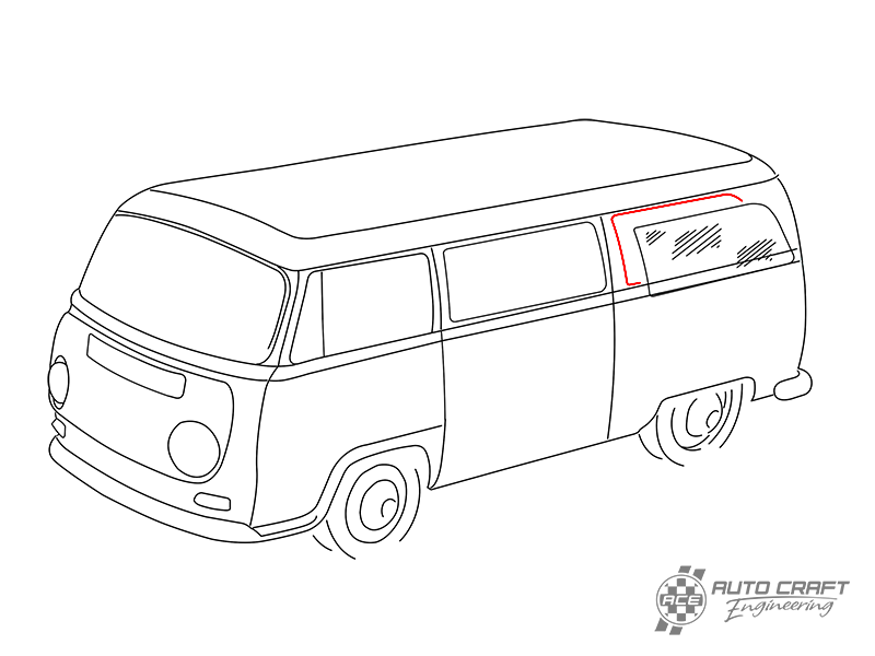 Rear side window seal, deluxe - Type 2, 68>79