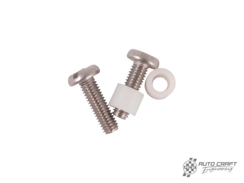 Headlamp screw and spacer, white, pair - Type 1 & 2 >67
