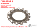 Serrated lock washer, external, A 8.4, stainless steel - DIN 6798