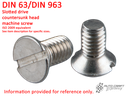 Screw, slotted drive countersunk head AM 4 X 8, stainless steel - DIN 63