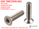 Screw, cross drive countersunk head, AM 5 X 10, stainless steel - DIN 7987