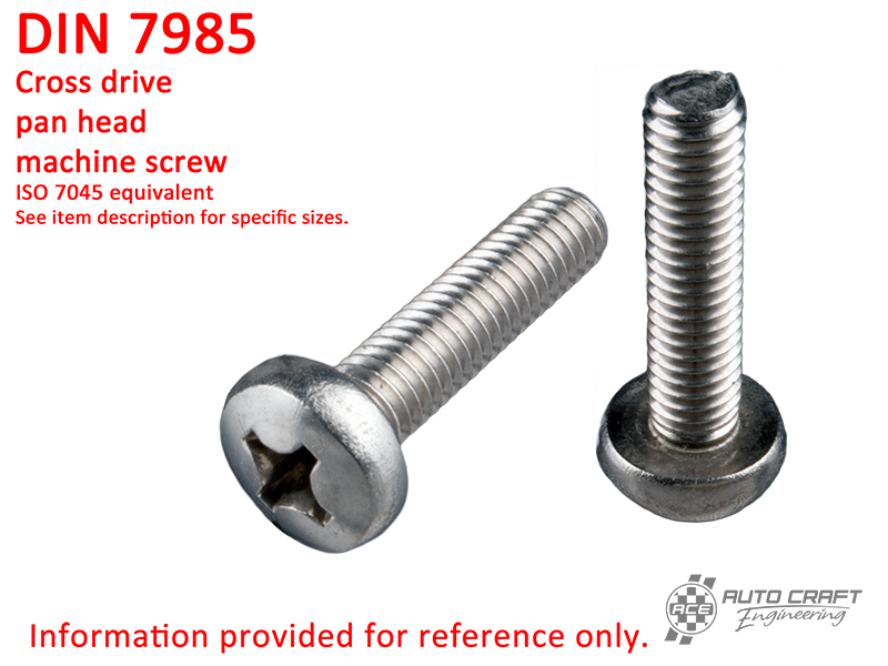 Screw, cross drive raised pan head, BM 6 X 30, stainless steel - DIN 7985