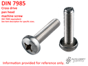 Screw, cross drive raised pan head, BM 6 X 30, stainless steel - DIN 7985