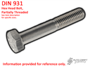 Bolt, hex. head, SM 6 X 45, stainless steel - DIN 931