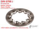 Serrated lock washer, internal, J 5.3, stainless steel - DIN 6798