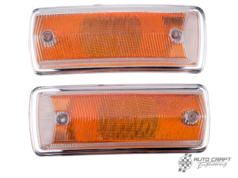 Front indicator lenses, orange, pair - Type 2, 68>72