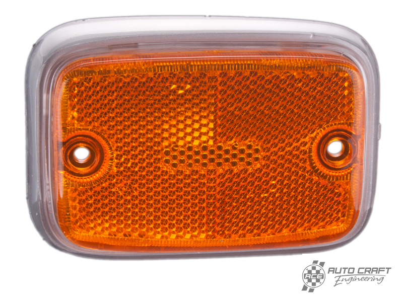 Side marker lens, front, amber - Type 2, 68>72