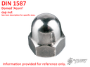 Acorn' cap nut, M 6, stainless steel - DIN 1587