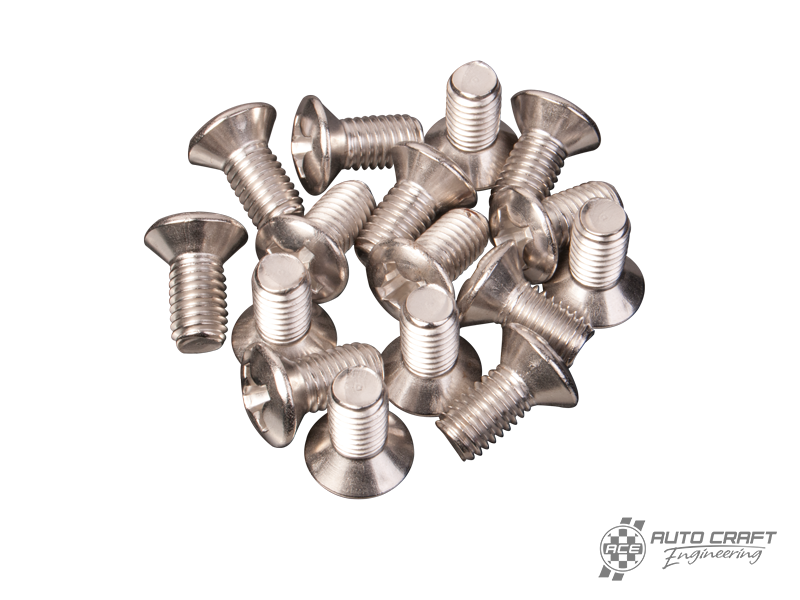 Cab door hinge screw set, stainless - Type 2, >67