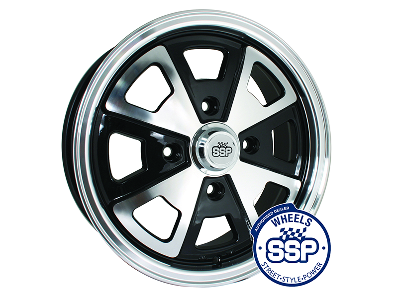 Alloy wheel, 914, black & polished - Various aircooled