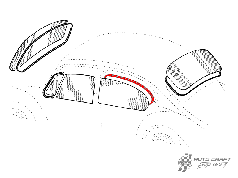 Side window seal, Standard - Typ 1, 52>64