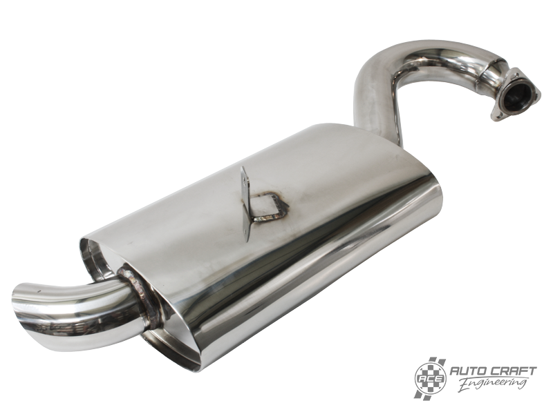 Stainless steel mondo muffler for merged exhaust - Type 1, 60>79