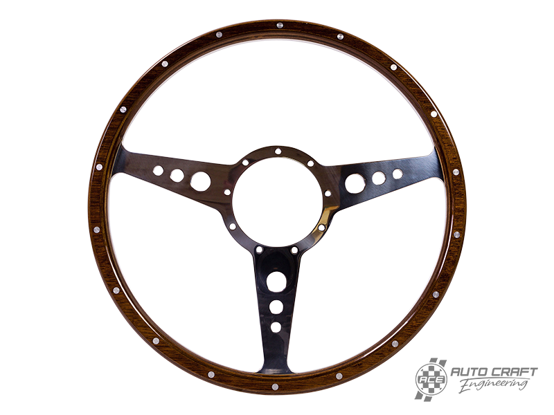 9 hole, mahogany steering wheel, 380mm, 9 bolt - Various aircooled