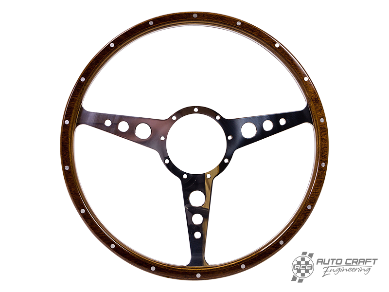 9 hole, mahogany steering wheel, 405mm, 9 bolt - Various aircooled