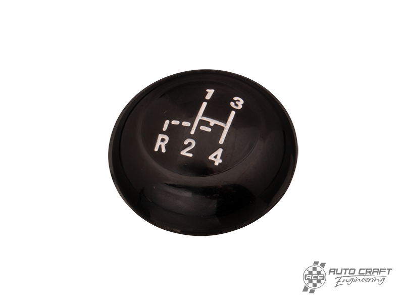 Gearstick knob, black with shift pattern, 12mm - Type 1 & 2 68>79