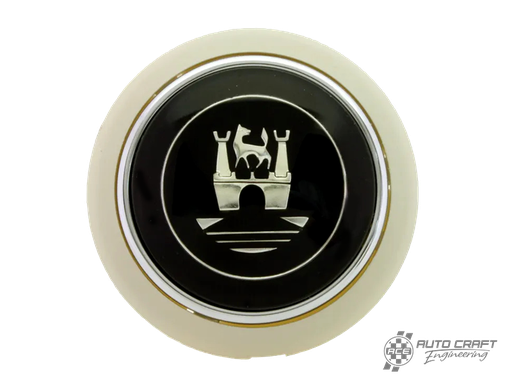 [113-951-501/B] Horn button, silver beige with logo -  Typ 1, 56>59 Typ 2, 55>67 