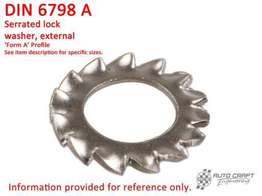 [N 12 108 2] Serrated lock washer, external, A 8.4, stainless steel - DIN 6798