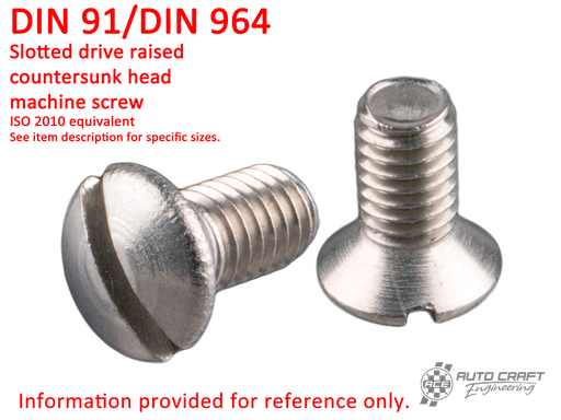 [N 11 974 1] Screw, slotted drive countersunk raised head, AM 6 X 15, stainless steel - DIN 91/DIN 964