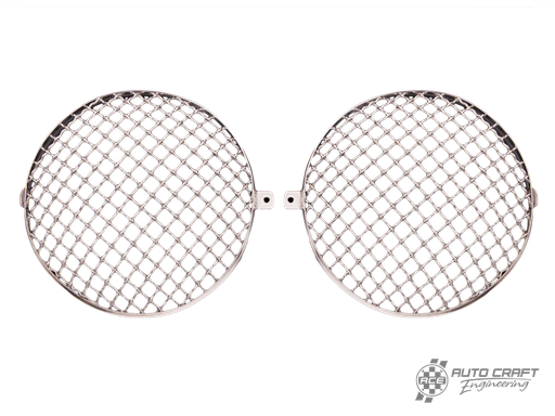 [AC941001B] Headlamp stone guard grills, stainless steel, pair - Type 1 & 2 68>