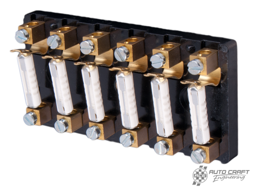 [111-937-031] Fuse Box, 6 fuse, screw terminal - Type 1, >53 & Type 2, >60