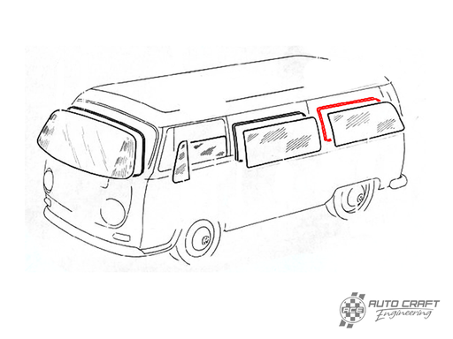 [241-845-343] 3/4 rear side window seal, deluxe - Type 2, 68>79