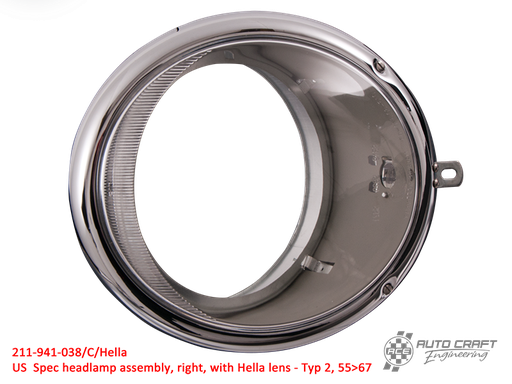 [211-941-038/C] US Spec headlamp assembly, right - Type 2, 55>67
