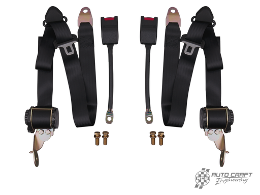 [ZVW20BBK] 3-Point retractable seat belts, black - Type 1, 74>77