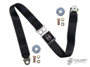 2-Point lap seat belt, black with black buckle