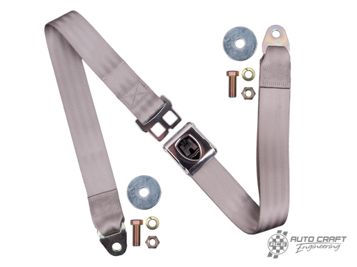 [ZVW20CRGY] 2-Point lap seat belt, grey with chrome buckle