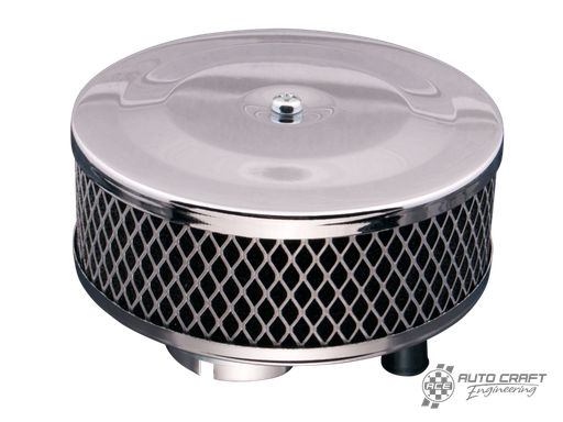 [111-129-741] Pancake air filter, chrome - 1200-1600cc