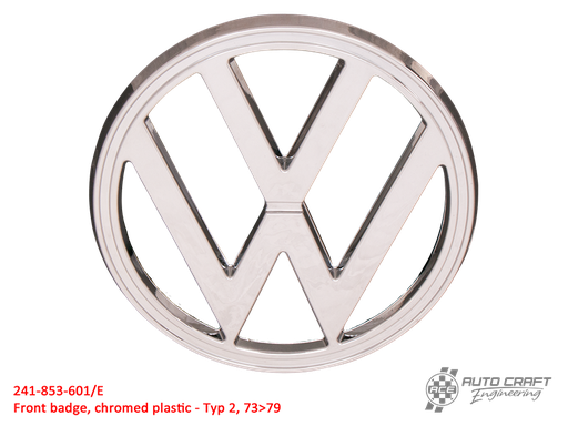 [241-853-601/E] Front badge, chromed plastic - Typ 2, 73>79