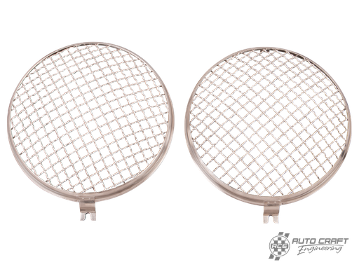 [111-941-002] Headlamp stone guard grills, stainless steel (pair) - Type 1 & 2 >67