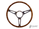 3 slot, mahogany steering wheel, 380mm, 9 bolt - Various aircooled